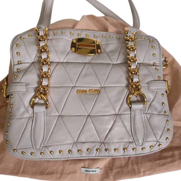 💥Offers Welcome💥 💯 Authentic MIU MIU(Made in Italy) Chain Flap Shoulder Bag - Picture 7 of 15